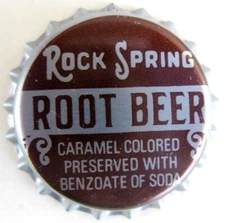 ROCK SPRING ROOT BEER unused Soda CROWN Bottle CAP, COCA COLA St. Cloud MN 56301