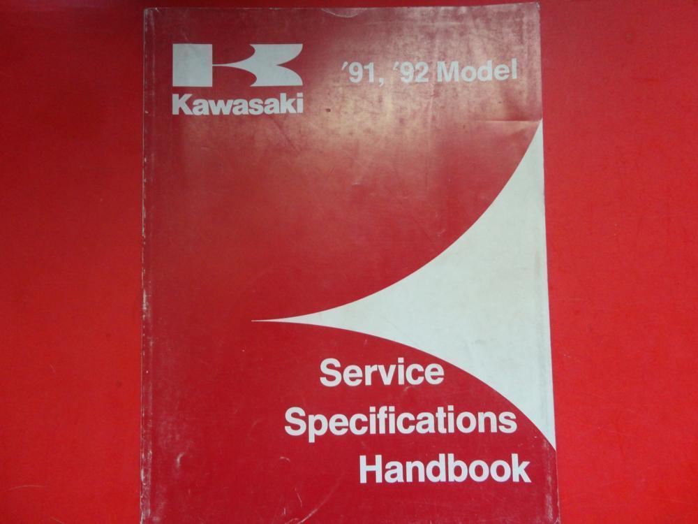 OEM KAWASAKI 1991 1992 MOTORCYCLE SPECIFICATION HANDBOOK MANUAL