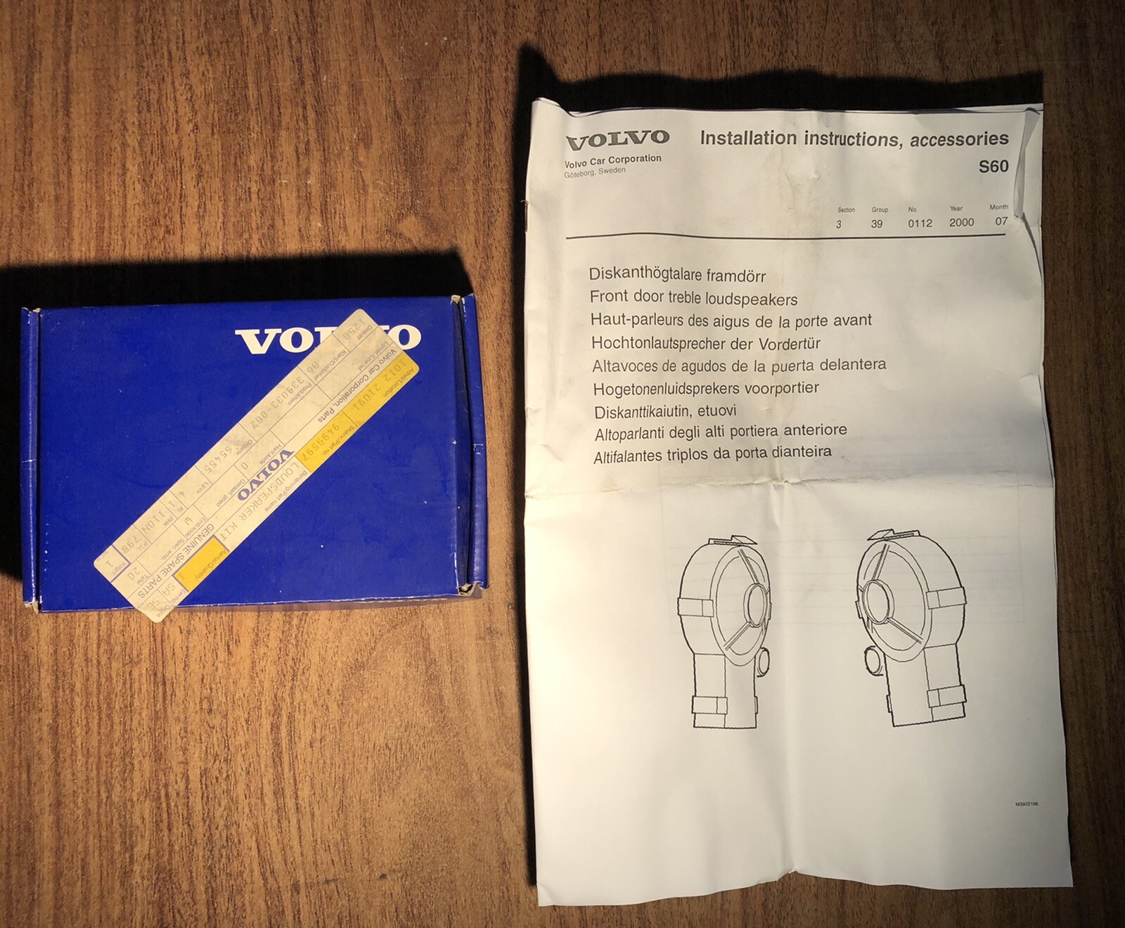 Hauts-parleurs aigus 9499597 pour réparer audio d'origine Volvo V70