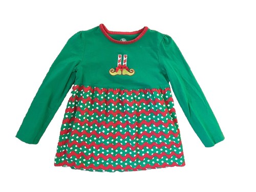 J Khaki Dress Girl's 5 Christmas Trees Pink Holiday V-Neck Long Sleeve |  eBay