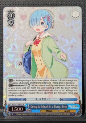 GOING TO SCHOOL IN A HURRY, REM SR RZ/S55-E064S RE:ZERO WEISS SCHWARZ ENGLISH 