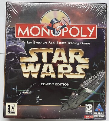 STAR WARS ~ MONOPOLY ~ CD-ROM EDITION / PC VIDEO GAME ~ NEW/SEALED 1997 ~ HASBRO