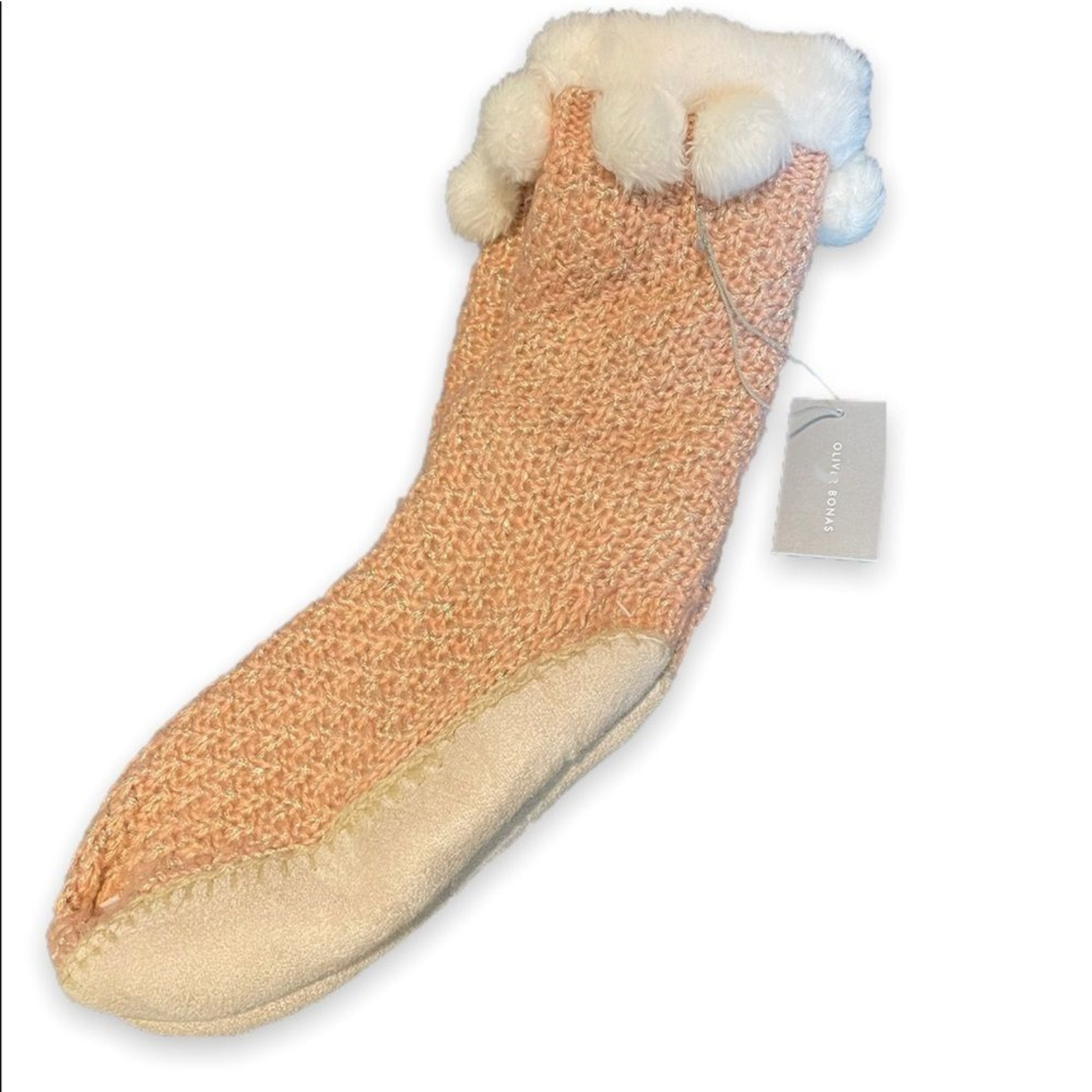 PANTOFOLA D’ORO Calze da salotto Oliver Bonas comode oro rosa nuove con etichette S M donna 5 7