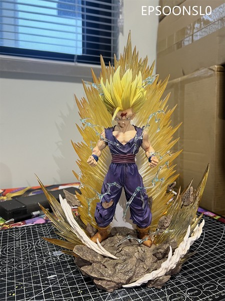 Estatua de anime japonés Super 2 Son Gohan con base 1/6 GK figura modelo de resina iluminado