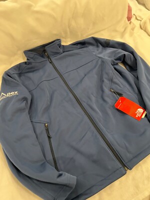 North Face Jacket L  Soft Shell Windwall Dark blue  Zip NWT 
