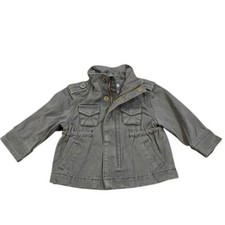 Oshkosh B'Gosh charcoal grey full zip military utility jacket size 9 months