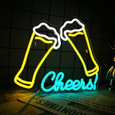 Beer cheers Neon Sign LED Bar Neon Sign, Drink Alcohol Neon Sign USB led Light