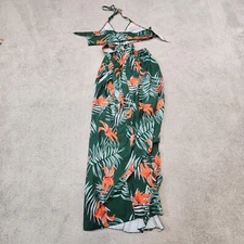 Womens Two Piece Hawaiian Dress Wrap Top Vacation Tropical Large