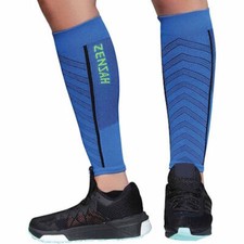 Zensah L1652 Blue Featherweight Compression Calf Sleeves Men's Size S