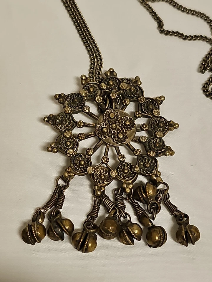 Türkische Vintage Amulett Kette Collier XXL Anhänger Bauchtanz-Schmuck - Bild 2 von 4