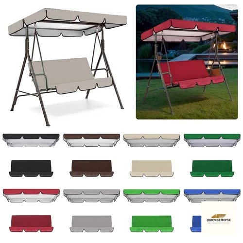 Replacement Canopy For Swing Seat 2/3 Seater + top Sizes Garden Park Cover UK - Picture 1 of 7