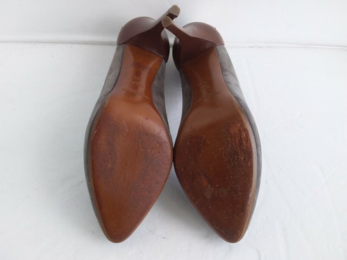 Ralph Lauren Collection Grey Suede W/ Brown Leather Heels Size 9.5 B $425 - Picture 10 of 10