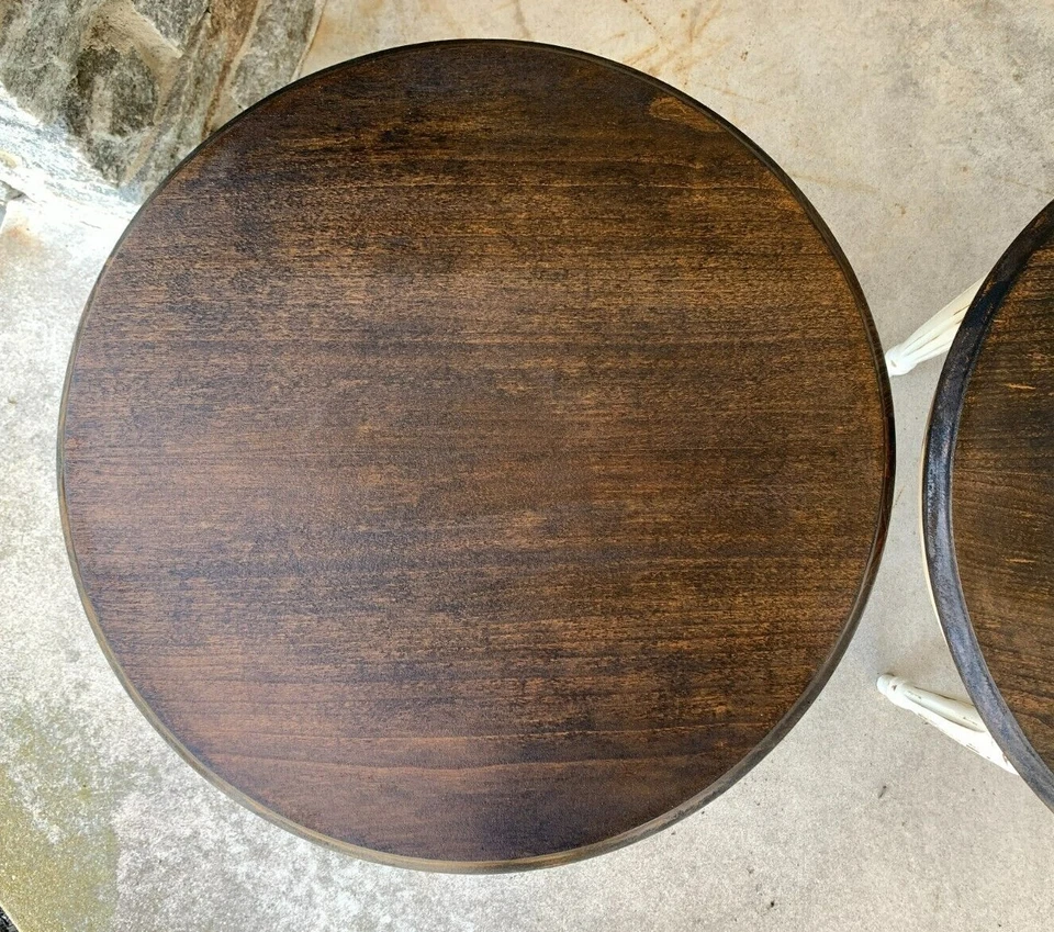 Vintage Distressed Farmhouse Cottage BoHo End Tables Set of 2 READ - Image 4 of 4