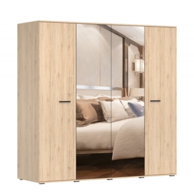 Kleiderschrank Schlafzimmer Spiegel Moderner Schrank Jugendzimmer BARI 200 cm