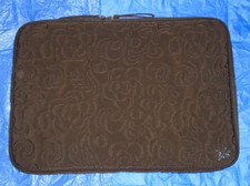 Vera Bradley Laptop Case Padded Sleeve Zip Bag 17'' Brown New