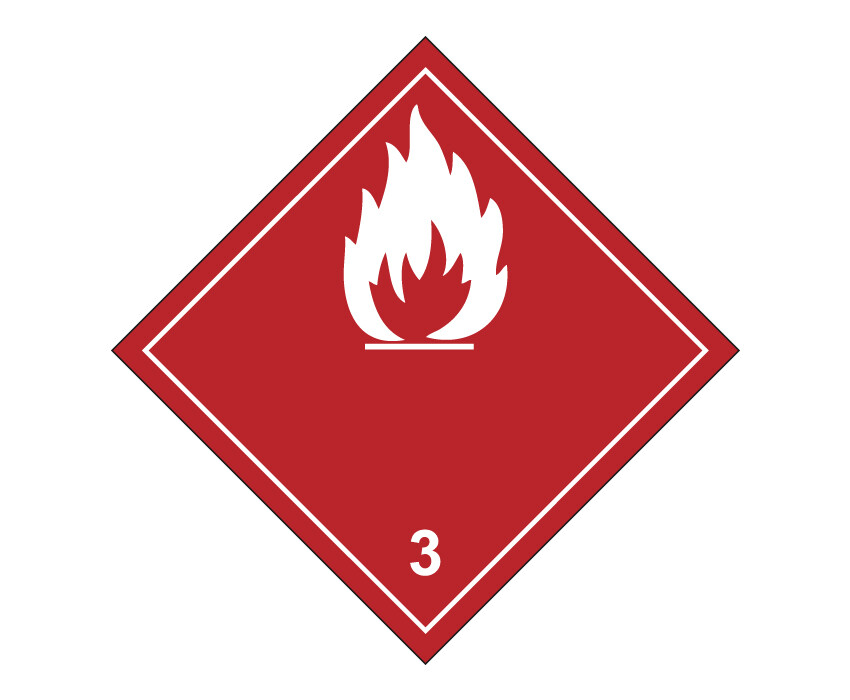 500 Étiquettes Matières Dangereuses Liquide Inflammable Adhésif Renforcé