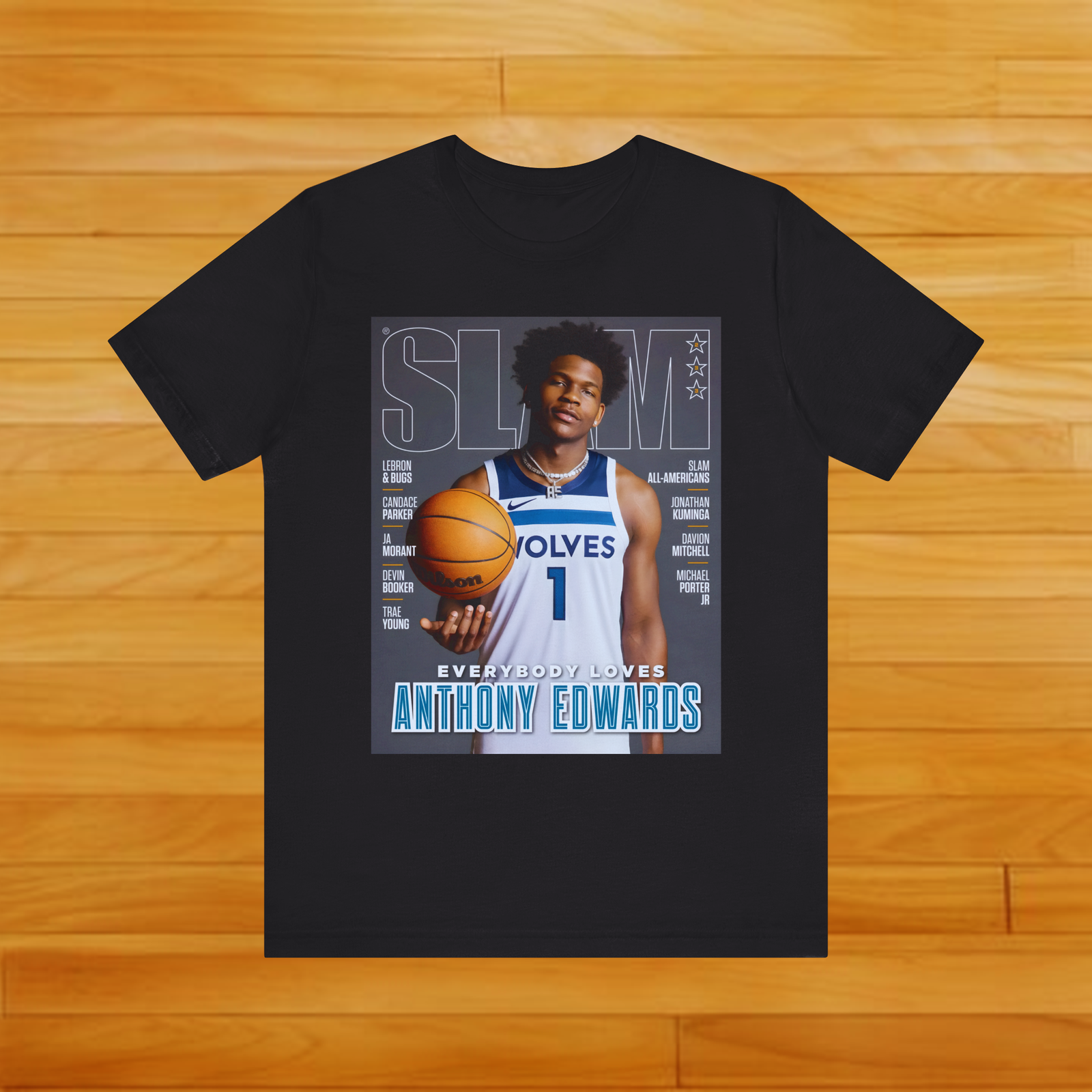 Anthony Edwards Timberwolves NBA Slam Cover T-Shirt