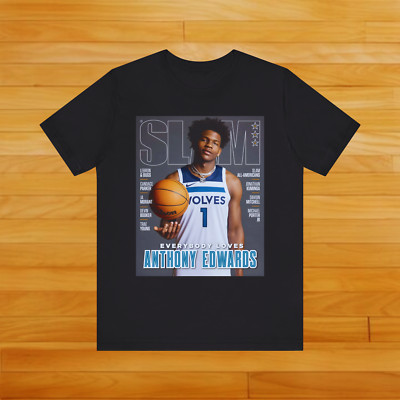 Anthony Edwards Shirt, Timberwolves NBA Slam Cover ''Anthony Edwards'' T-Shirt