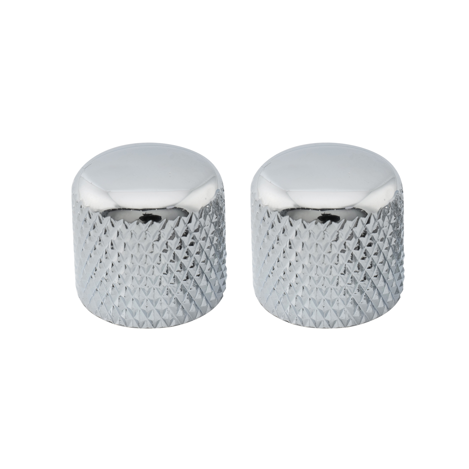 Musiclily Pro 2Pcs Chrome Inch 24 Splines Steel Dome Push-on Knob For USA Guitar
