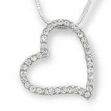 Heart Pendant 18" Chain Made With Swarovski Crystal Necklace Jewelry Gift