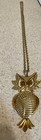 Signed Vintage 1960's Alan Jewelry Gold Tone Owl Pendant On Gold Rope Chain — photo 4