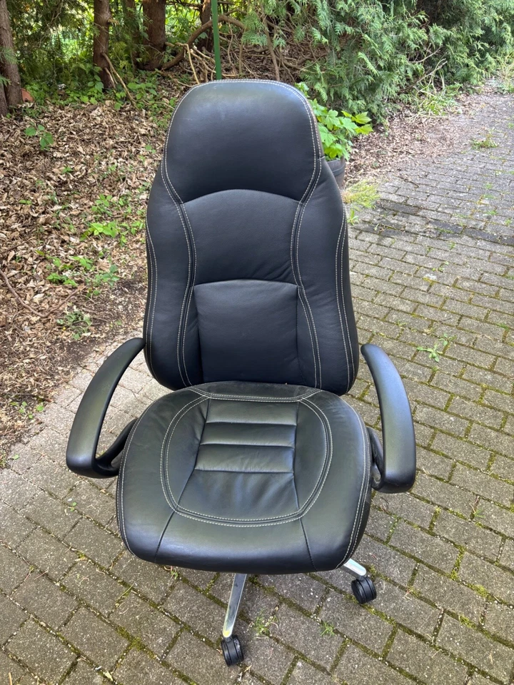 Drehstuhl Büro Schreibtischstuhl Bürostuhl Topstar RS 1 schwarz/Echtleder