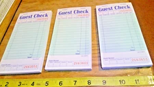 3 Restaurant Order Guest Check Receipt Book Pads 1 Part 50 Checks