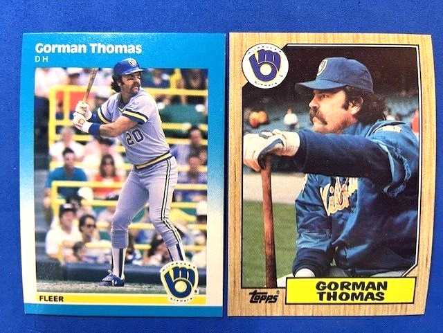 Gorman Thomas 1987 Fleer & 1987 Topps Baseball - Brewers