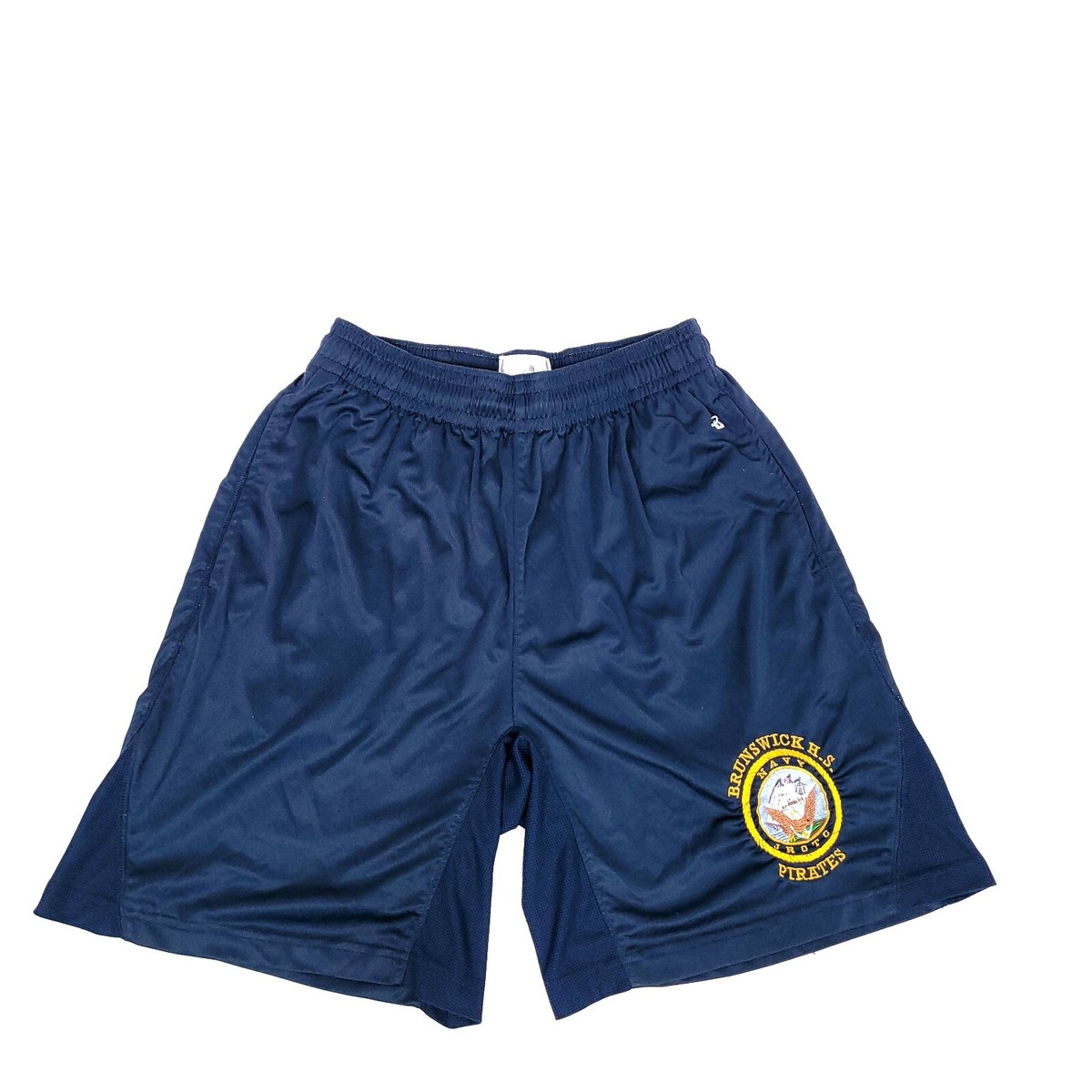 US NAVY JROTC Mens Shorts M Blue Physical Fitness Brunswick H.S
