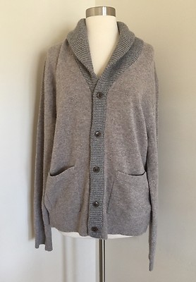 JCrew Mens Slim softspun contrast cardigan sweater E0908 XL Heather Boulder $128