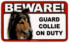 BEWARE OF COLLIE DOG/PET RECTANGULAR LAMINATED SIGN. COMBINED SHIPPING.