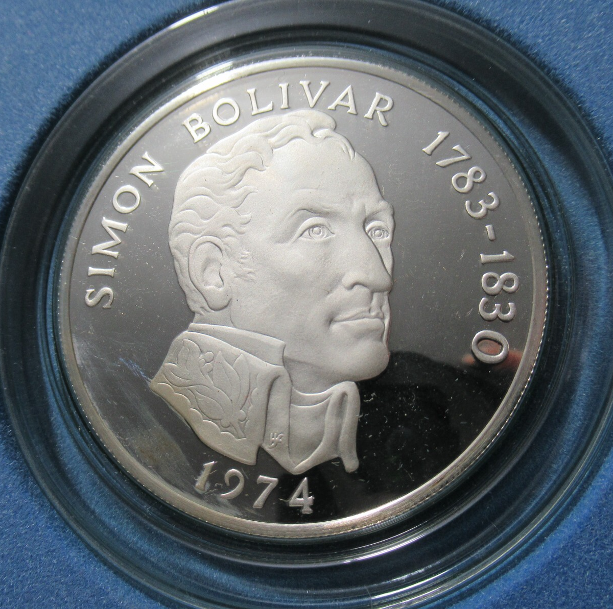 1974 Panama 20 Balboas Giant Proof Silver Coin, OGP, COA, 4.5 oz