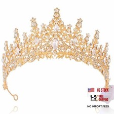Light Up Bridal Wedding Rhinestone Tiaras, Crystal Prom Peagant Crowns, Gold