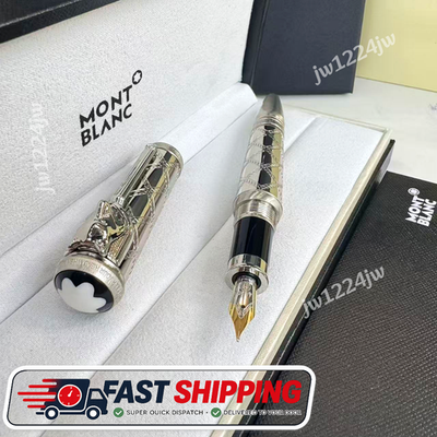 #ad Hot Montblanc Rudyard Kipling Wolf Head Limited Edition Silver Fountain Pen Gift $138.00