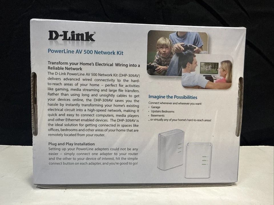 NIB Sealed D-Link PowerLine AV500 Mini Adapter Starter Kit (DHP309AV) - Image 2 of 4