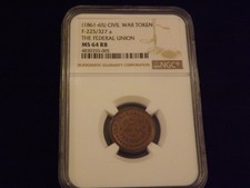 1861-65    Civil War Token The Federal Union       NGC     MS   64 RB