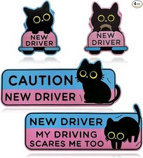 New Reusable Magnetic Car Sticker for Student Drivers, 4-PC Cu Color: Magnetic