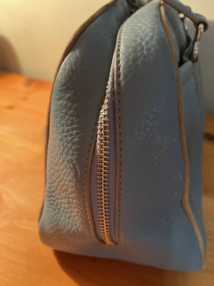 Bolso de mano de cuero azul pálido Cole Haan Bowler DE COLECCIÓN USADO EN EXCELENTE ESTADO Foto 4 de 4