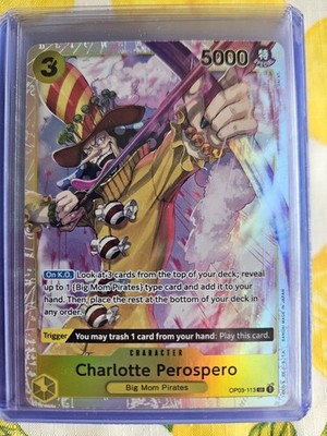 One Piece Charlotte Perospero Foil Pillars of Strength, OP03-113, NM Super Rare