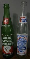 VTG 1973-7up Commemorative 16oz Bottle-Ohio State Buckeyes-Ohio 1776-1976 Pepsi