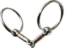 Showman Stainless Steel Snaffle Bit w/ Copper  Stainless Rollers