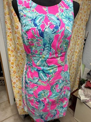Lilly Pulitzer Mila Shift Dress - Raz Berry Lobsters In Love - Size 4