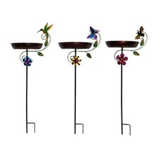Bird Feeder Birdbath Bowl Yard Ornament Iron Birdfeeder Metal Bird Bath for