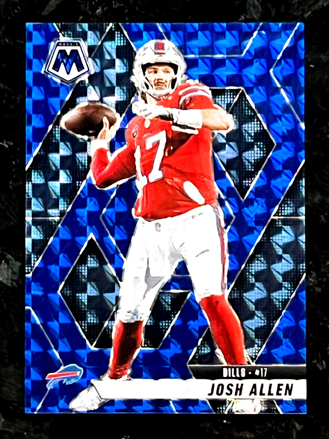 Josh Allen 2025 Panini Mosaic Blue Prizm 35/99 Buffalo Bills #150