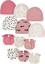Unisex Baby 12-piece Cap and Mitten Set