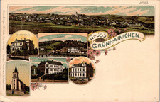 LITHO GRUSS AUS GRÜNHAINICHEN ERZGEBIRGE BAH...