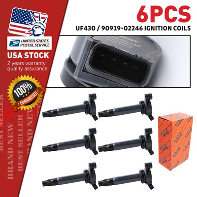 #ad Hot Sales OEM Ignition Coils 90919 02246 x6 For Lexus ES330 RX330 RX400h 3.3L V6 $69.99