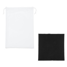 Ski Goggle Bag, Microfiber Bag with Cleaning Cloth 1 Pcs White