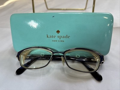 Kate Spade New York Eyeglasses Authentic Ragan Missing Nose Pad Gold Black Blue