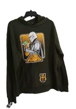 Men's Star Wars Fleece Hoodie Darth Vader Yoda Dark Green Size M MSRP 50